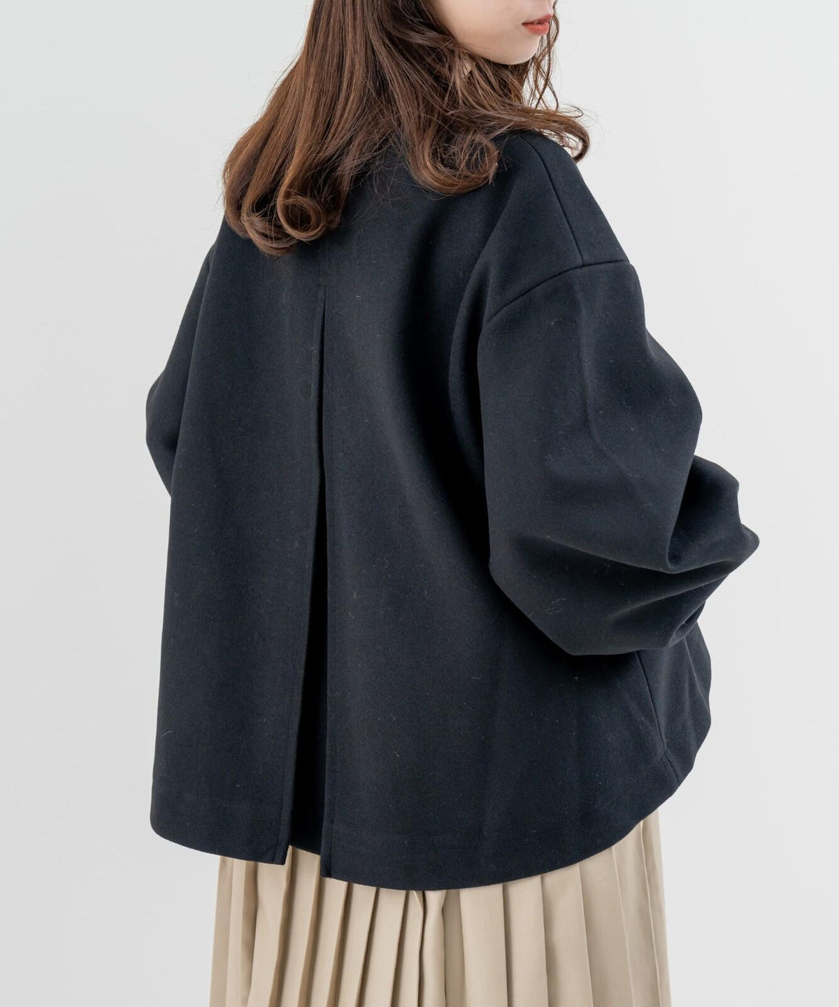 Short Length Collarless Short Coat