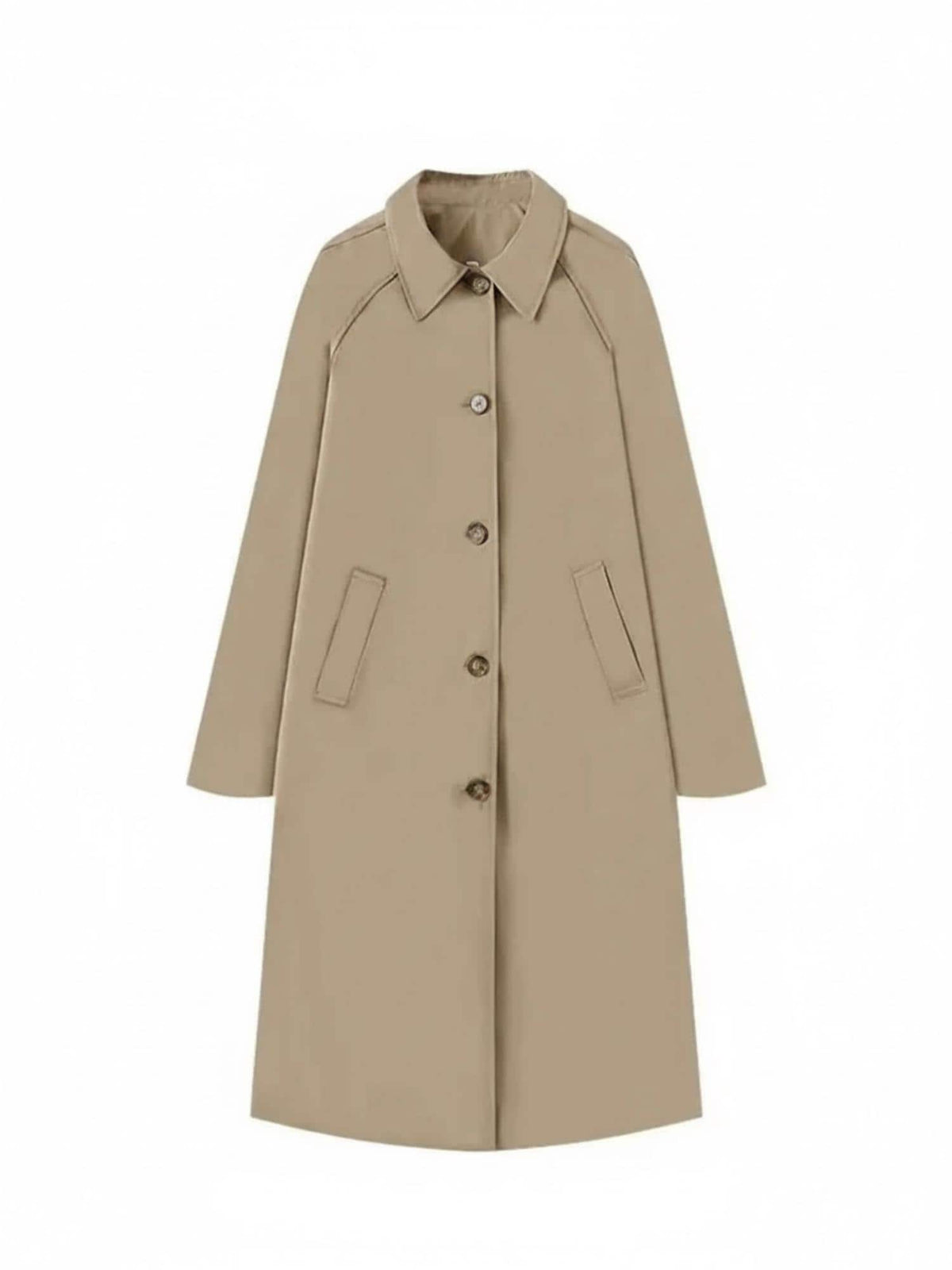 Women's  Long Trench Coat –  Lapel Single-Breasted Overcoat, Autumn Winter High Street Loose Fashion Coat