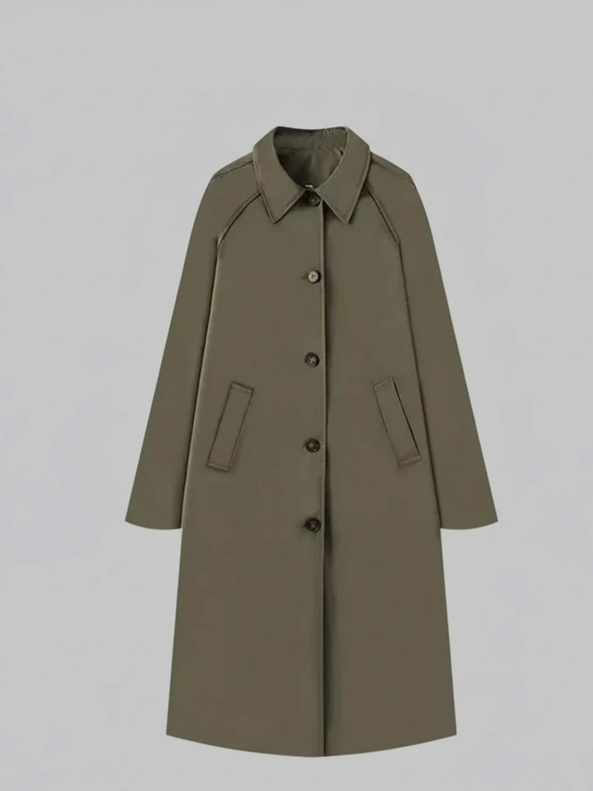 Women's  Long Trench Coat –  Lapel Single-Breasted Overcoat, Autumn Winter High Street Loose Fashion Coat