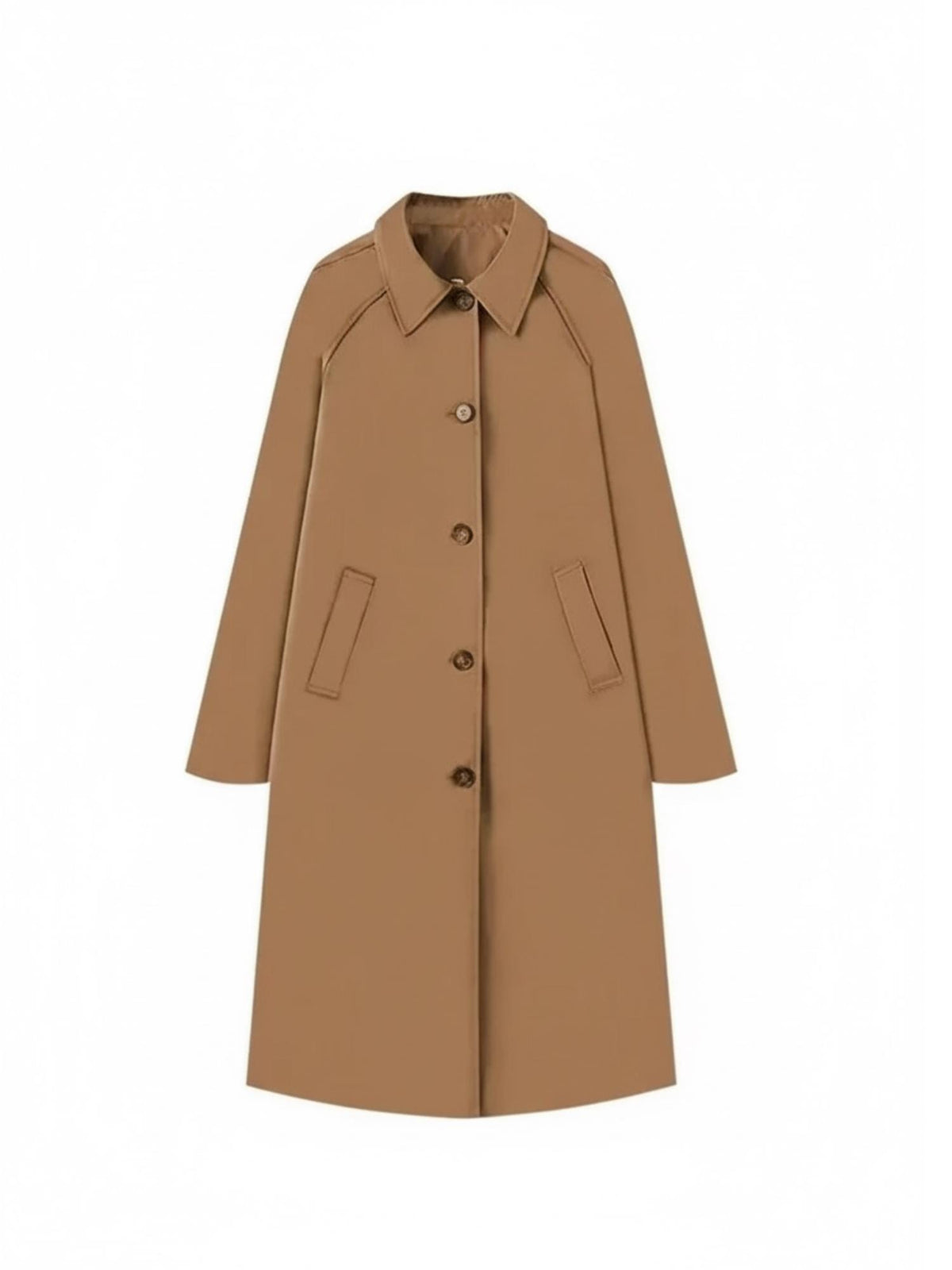 Women's  Long Trench Coat –  Lapel Single-Breasted Overcoat, Autumn Winter High Street Loose Fashion Coat