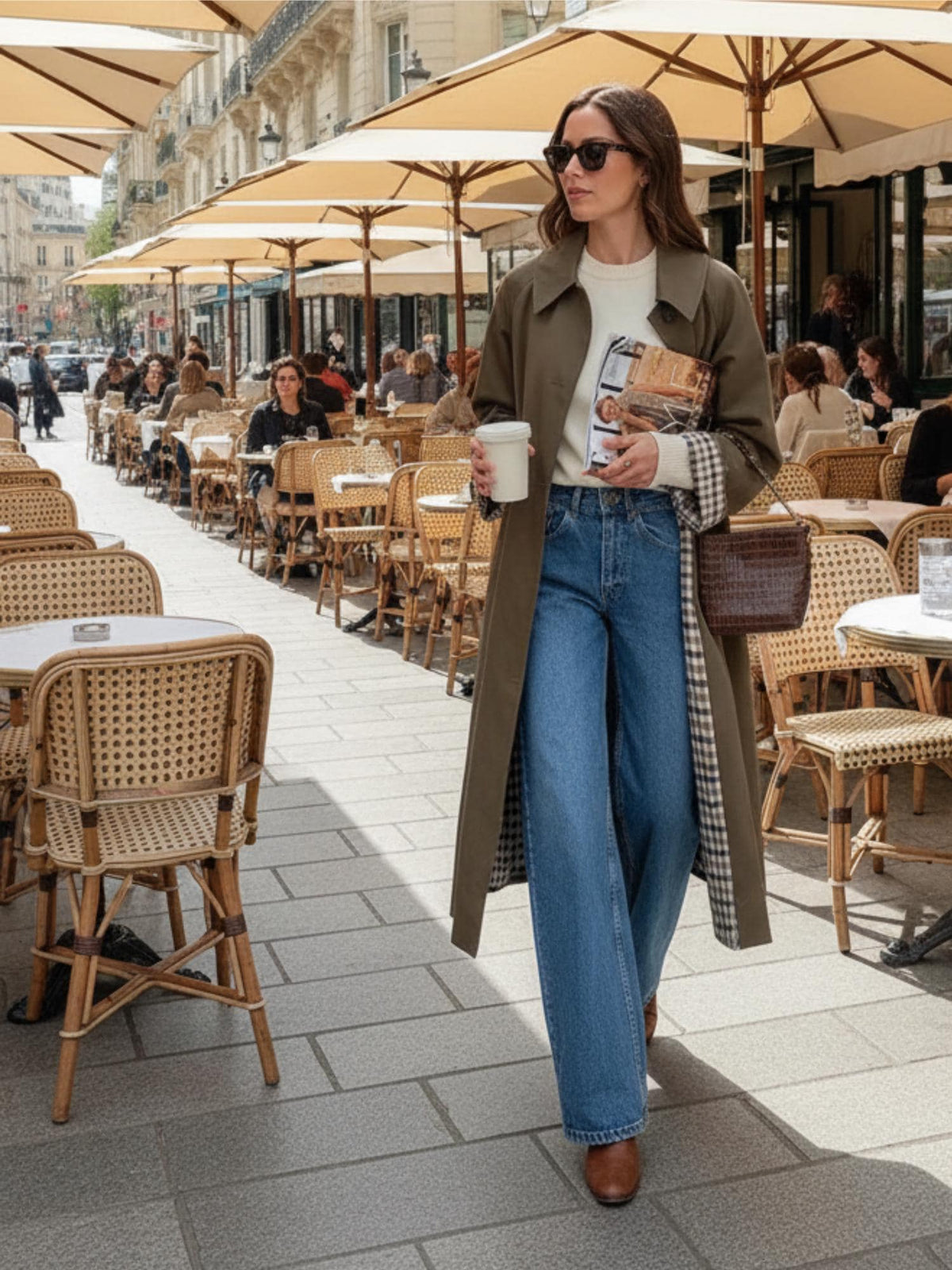 Women's  Long Trench Coat –  Lapel Single-Breasted Overcoat, Autumn Winter High Street Loose Fashion Coat