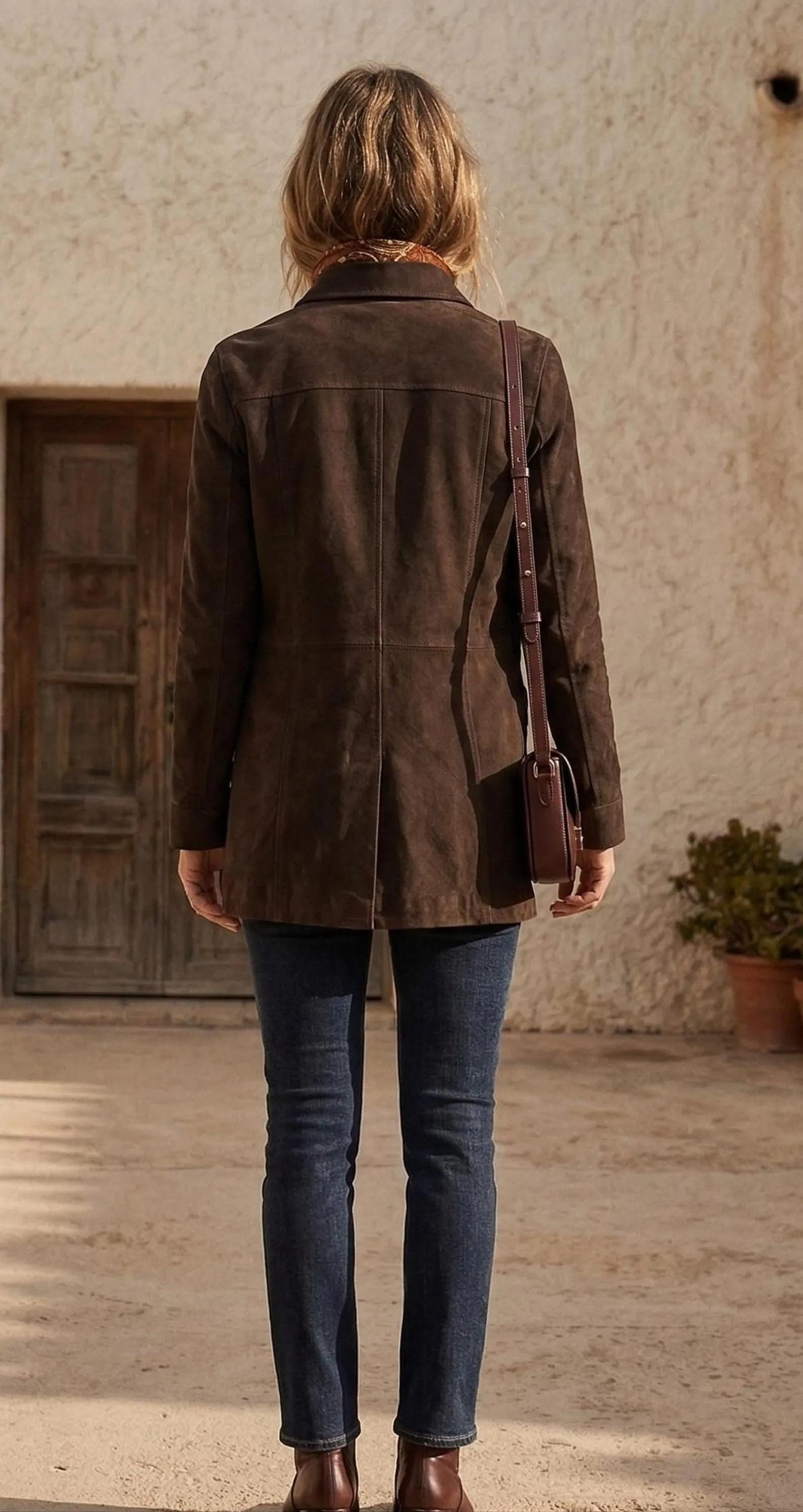 Dark Brown Suede Leather Blazer Women Vintage Suede Jacket Button Down Shirt Classic Overcoat Western Shacket Lightweight Coat Gift Her