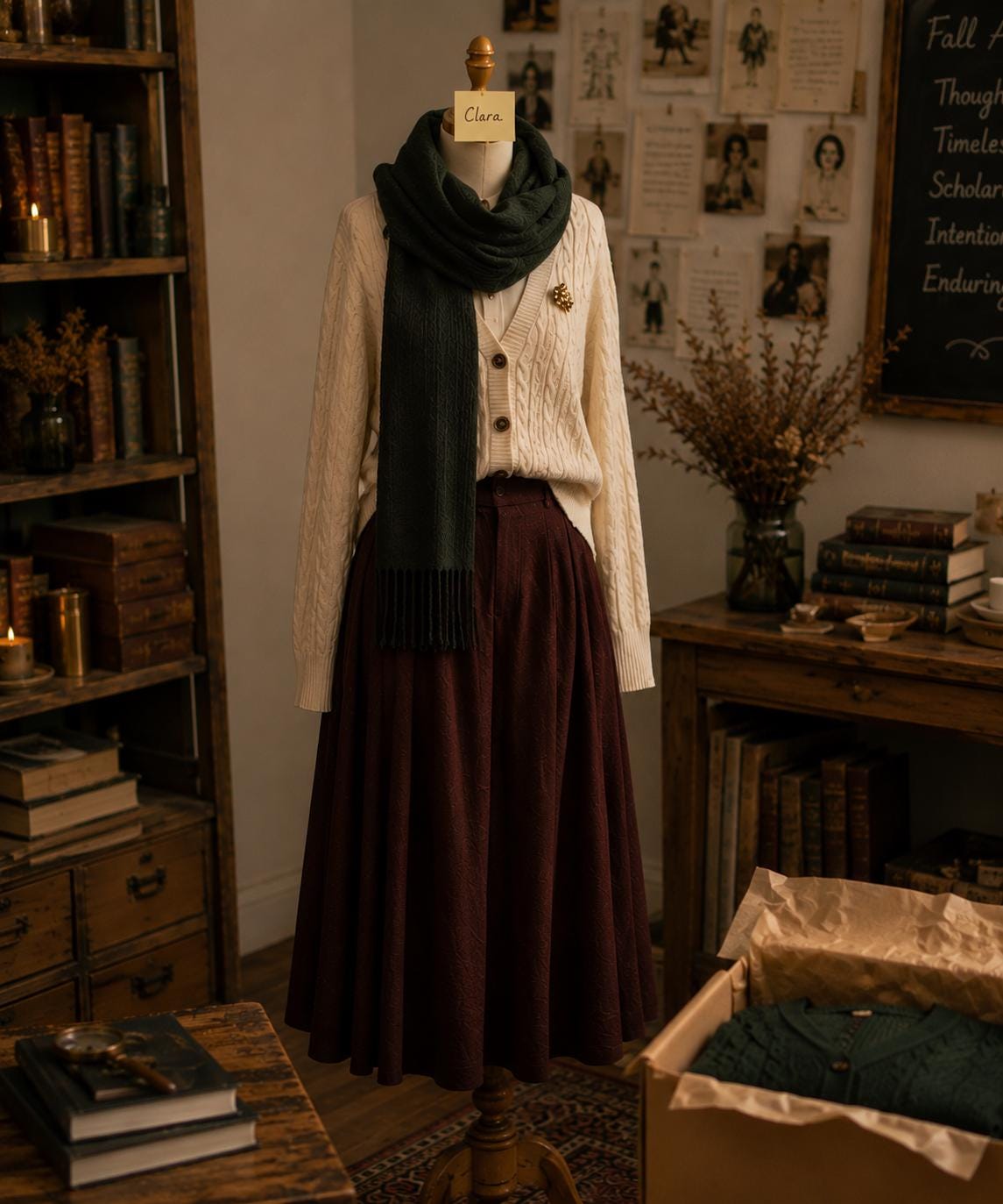 Fall Academia Gift Box | Curated Autumn Academia Outfit | Vintage Scholar Clothing | Personalized Women's Wardrobe Collection