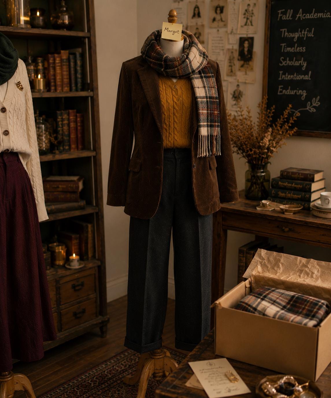 Fall Academia Gift Box | Curated Autumn Academia Outfit | Vintage Scholar Clothing | Personalized Women's Wardrobe Collection