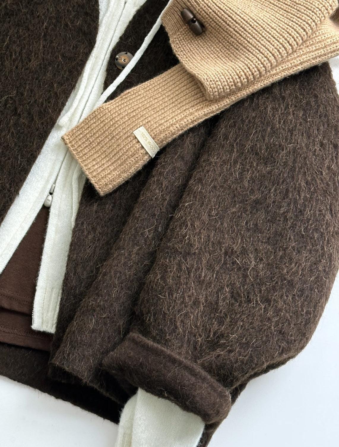 100% Natural Fabrics Wool Cropped Jacket for Women | Short Ruffle Unique Cut Textured Wool Coat |  LOOM & LINE - Floral