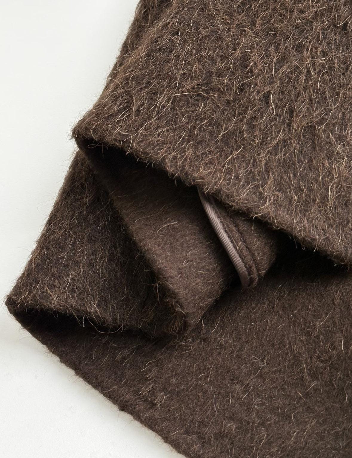 100% Natural Fabrics Wool Cropped Jacket for Women | Short Ruffle Unique Cut Textured Wool Coat |  LOOM & LINE - Floral