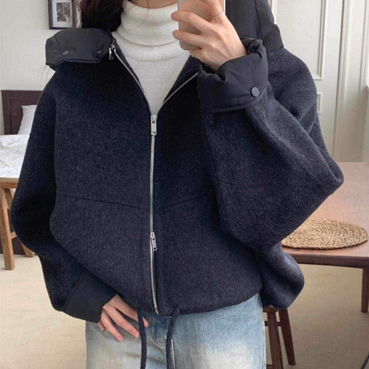 Loose Zip Jacket | Casual Long Sleeve Top | Autumn Wear | Minimalist Fashion Style