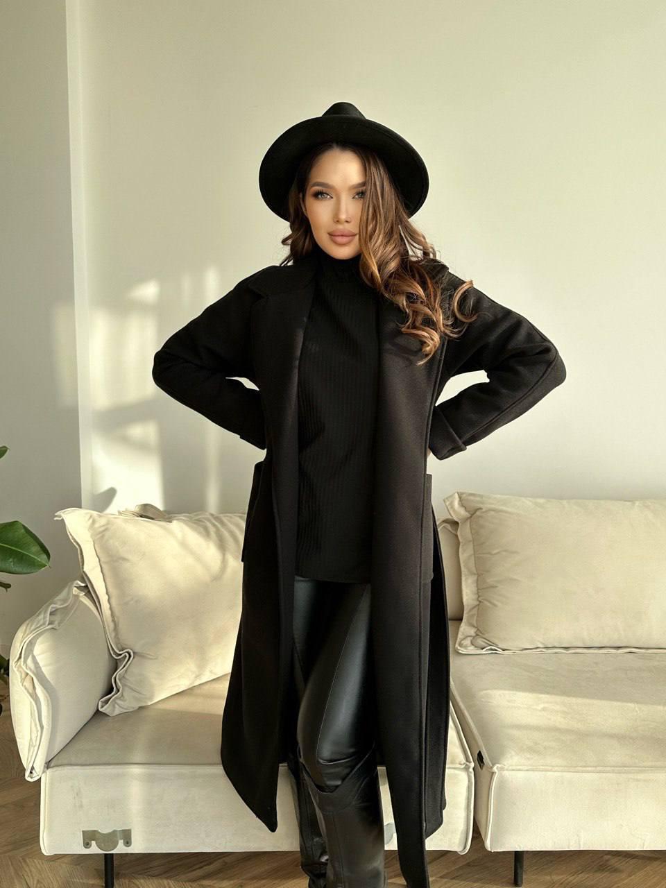 Brown Cashmere Wrap Coat, Belted Wool Robe Trench, Long Fall Winter Overcoat with Patch Pockets, Minimalist Quiet Luxury Duster Jacket