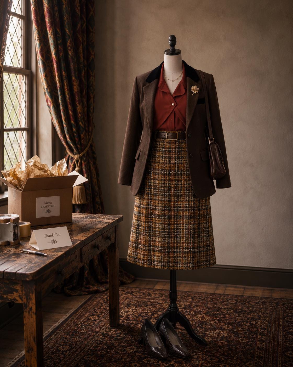 Fall Academia Gift Box | Curated Autumn Academia Outfit | Vintage Scholar Clothing | Personalized Women's Wardrobe Collection