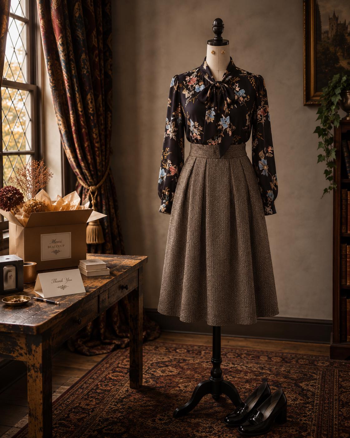 Fall Academia Gift Box | Curated Autumn Academia Outfit | Vintage Scholar Clothing | Personalized Women's Wardrobe Collection