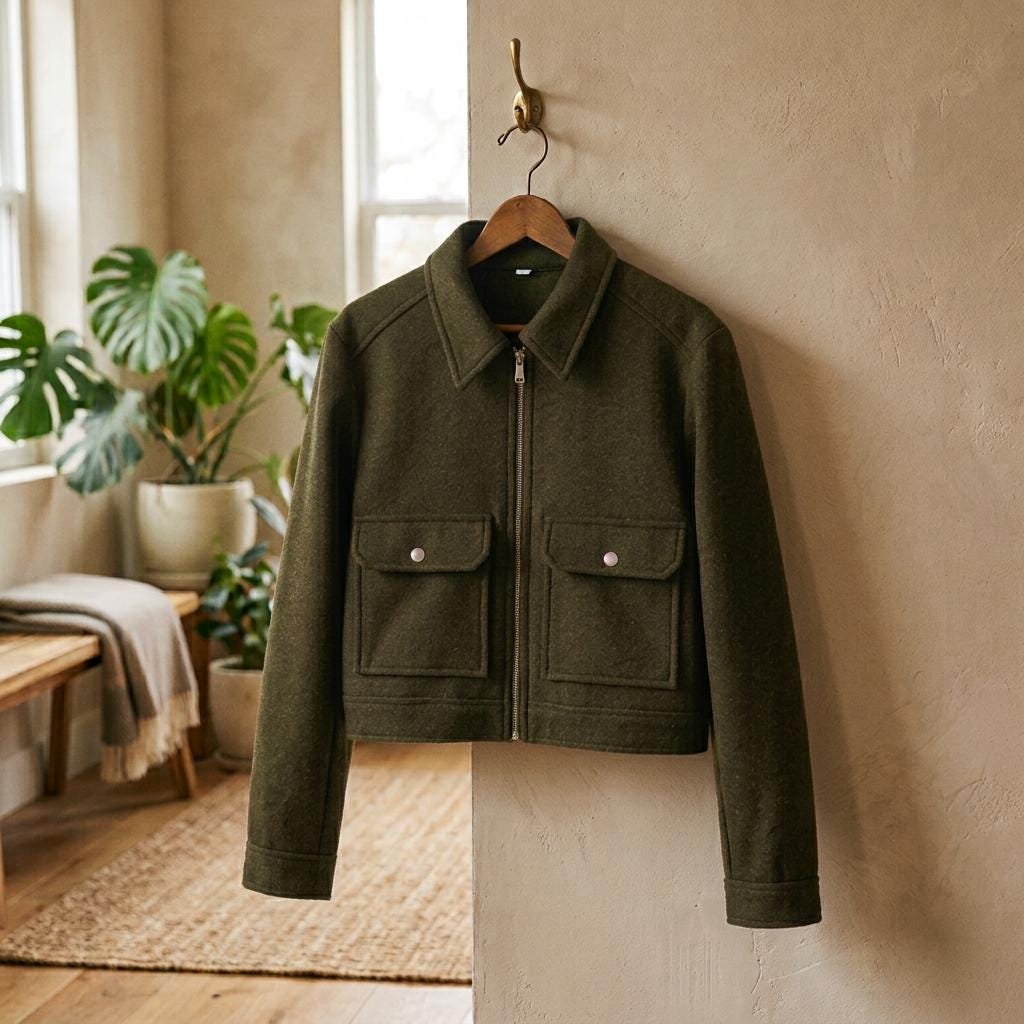 Women's Long-Sleeve Zip-Up Short Winter Coat with Pockets, Casual Streetwear Outerwear Fashion Trendy