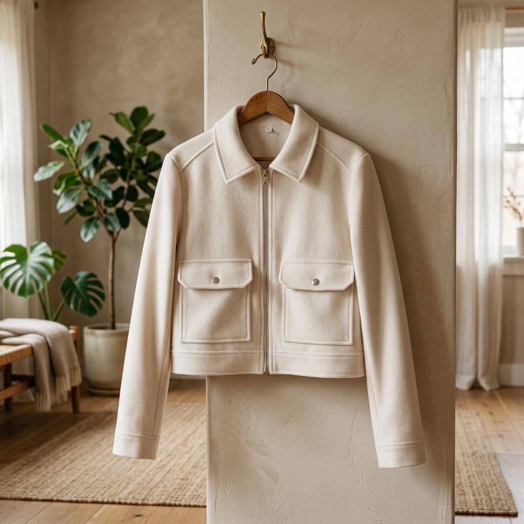 Women's Long-Sleeve Zip-Up Short Winter Coat with Pockets, Casual Streetwear Outerwear Fashion Trendy