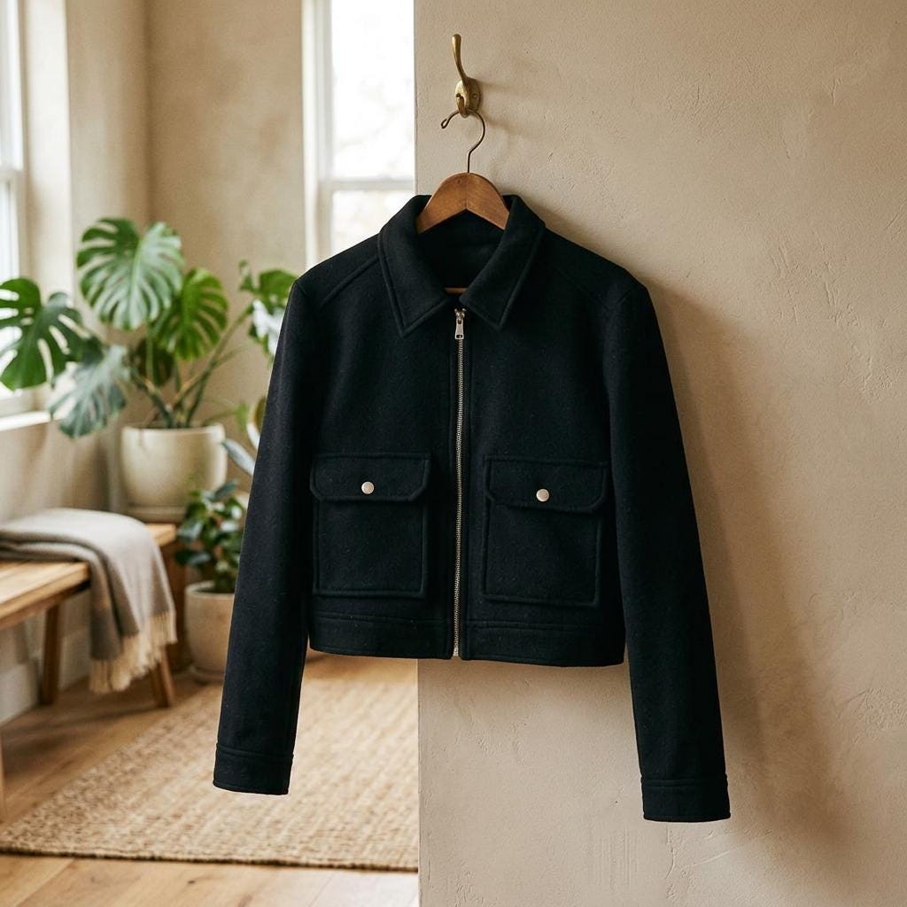 Women's Long-Sleeve Zip-Up Short Winter Coat with Pockets, Casual Streetwear Outerwear Fashion Trendy